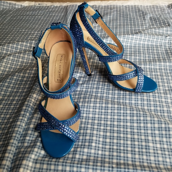 Marc Defang Shoes - rare! Marc Defang blue rhinestone stilettos